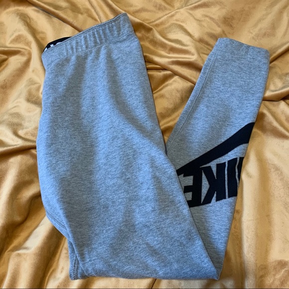 Nike Pants - Nike Leg A See Leggings Small Logo Grey Swoosh